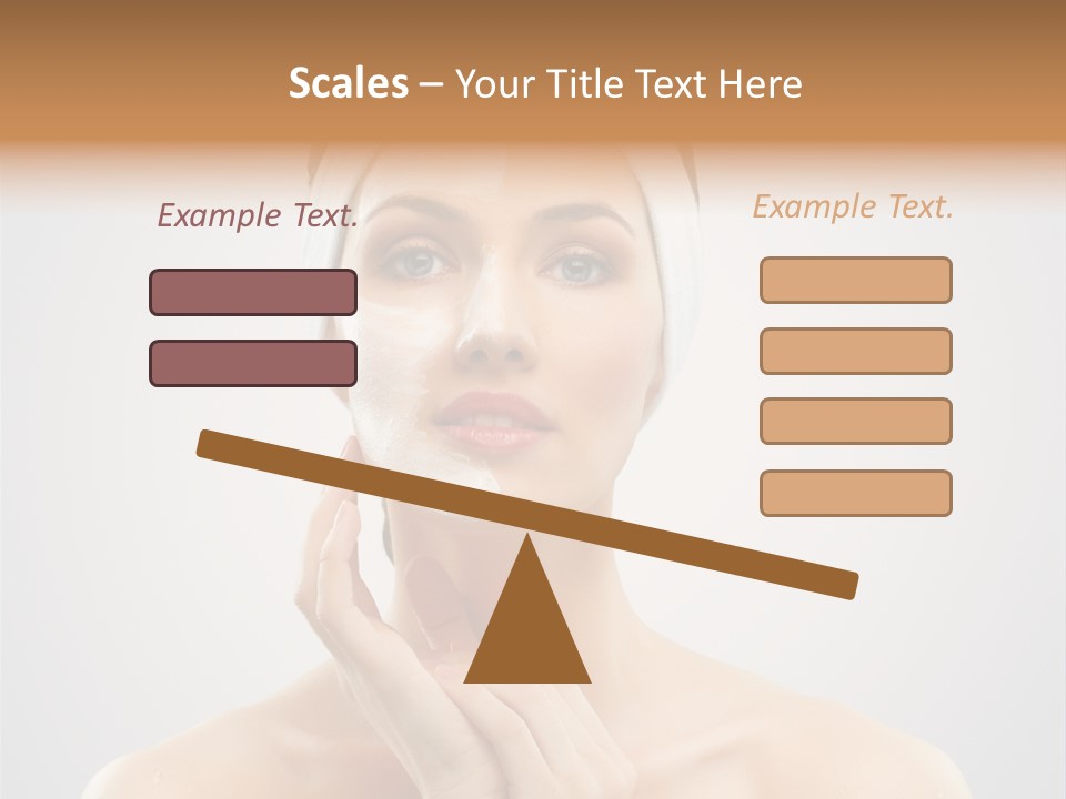 Creams Purity Woman PowerPoint Template