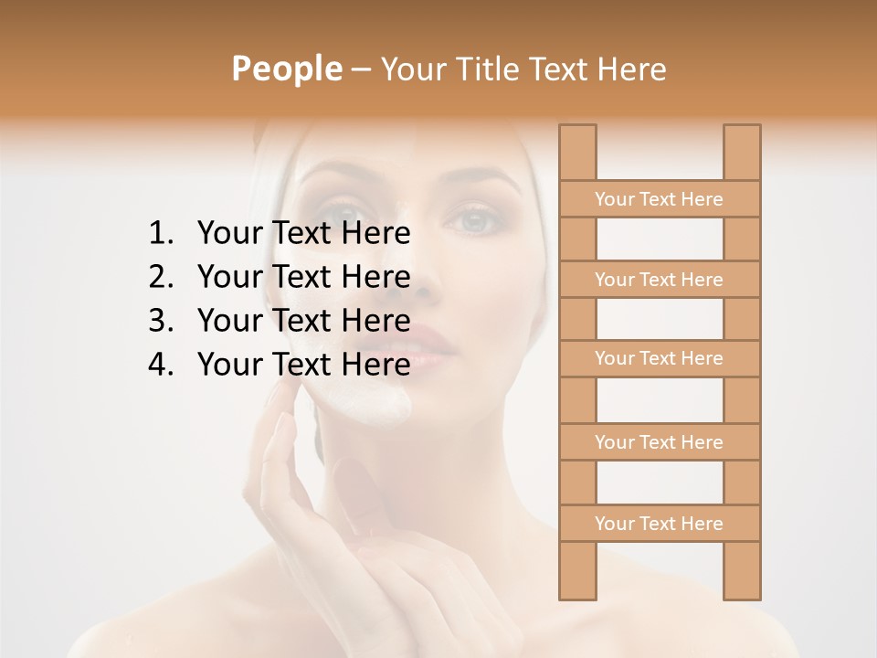 Creams Purity Woman PowerPoint Template