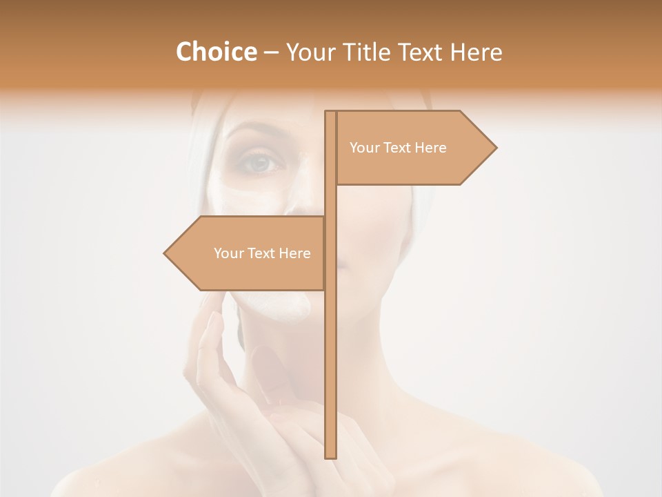 Creams Purity Woman PowerPoint Template