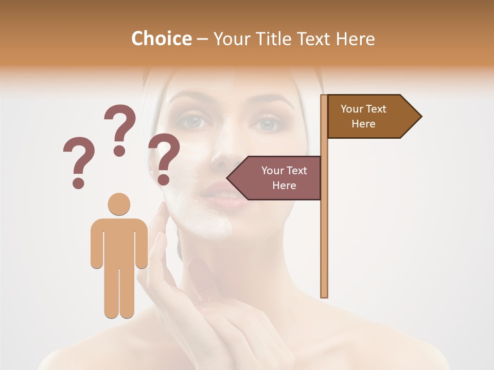 Creams Purity Woman PowerPoint Template