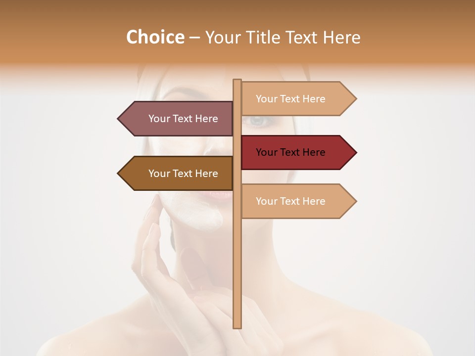 Creams Purity Woman PowerPoint Template