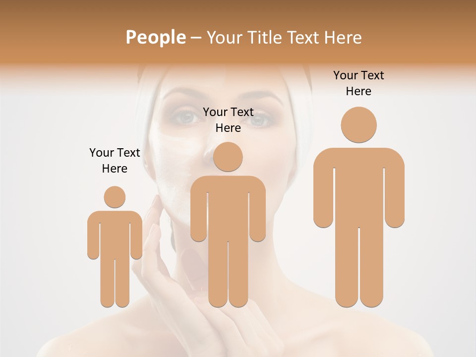 Creams Purity Woman PowerPoint Template