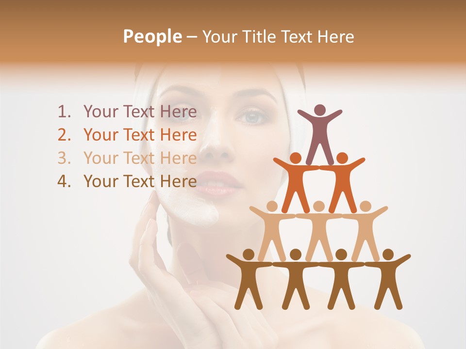 Creams Purity Woman PowerPoint Template