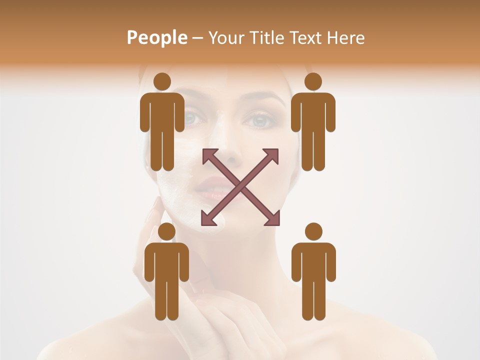 Creams Purity Woman PowerPoint Template