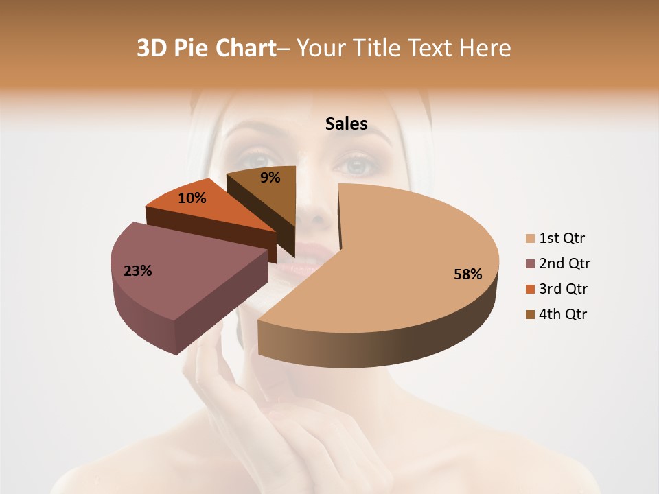 Creams Purity Woman PowerPoint Template