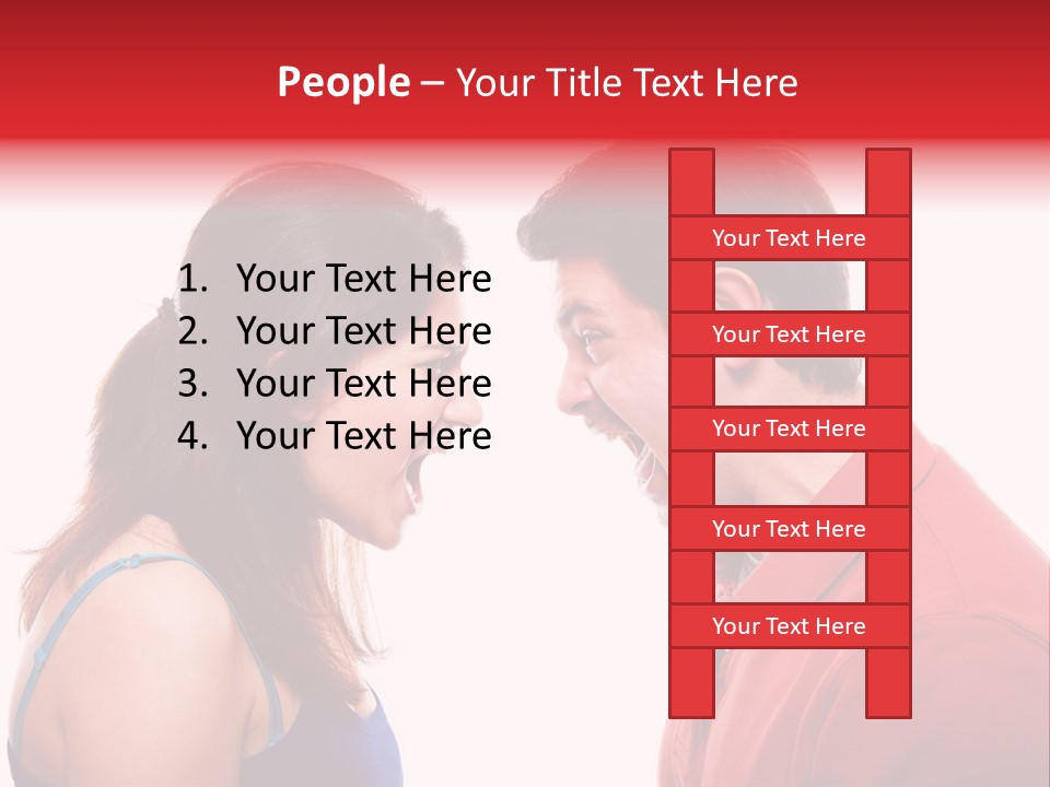 Cute People Yelling PowerPoint Template