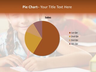 Junior Caucasian Pencil PowerPoint Template