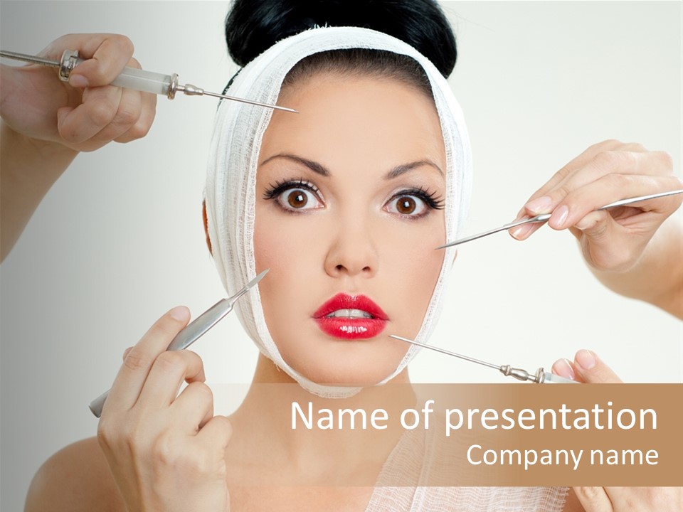 Caucasian Vanity Red PowerPoint Template