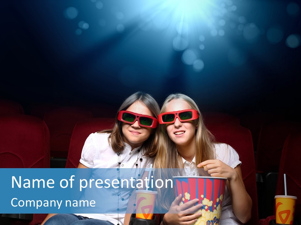 Glasses Indoors Women PowerPoint Template