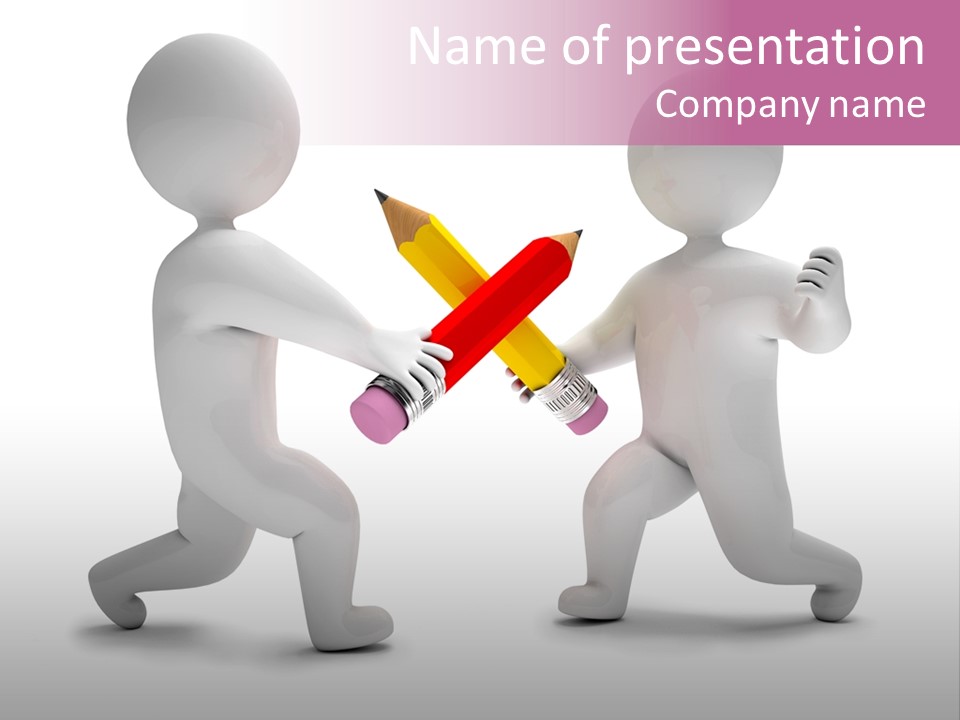 Eraser People Yellow PowerPoint Template