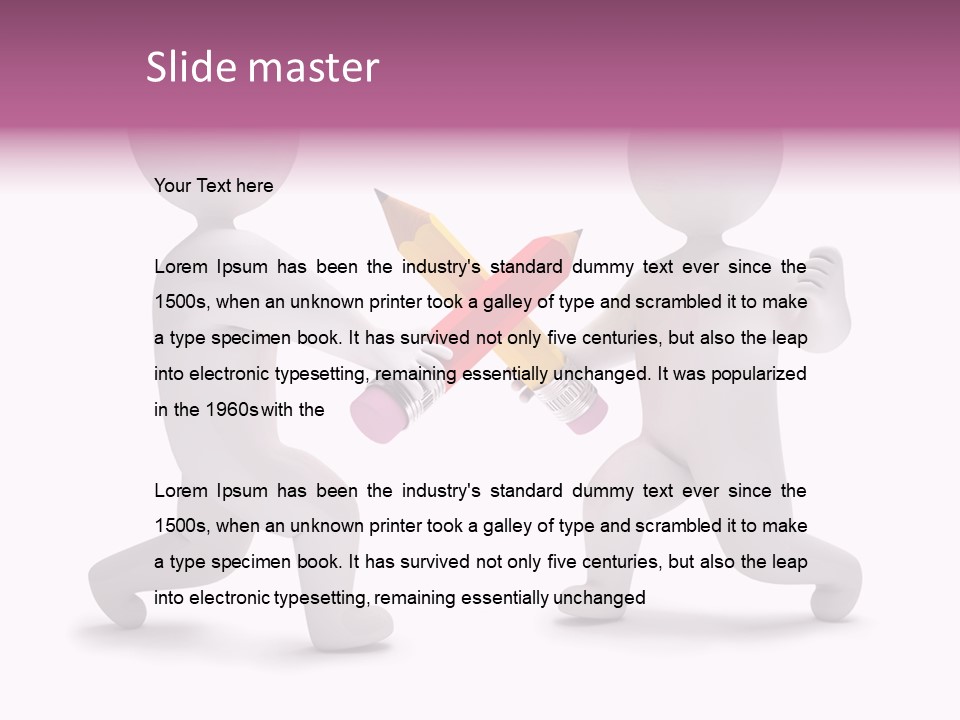 Eraser People Yellow PowerPoint Template