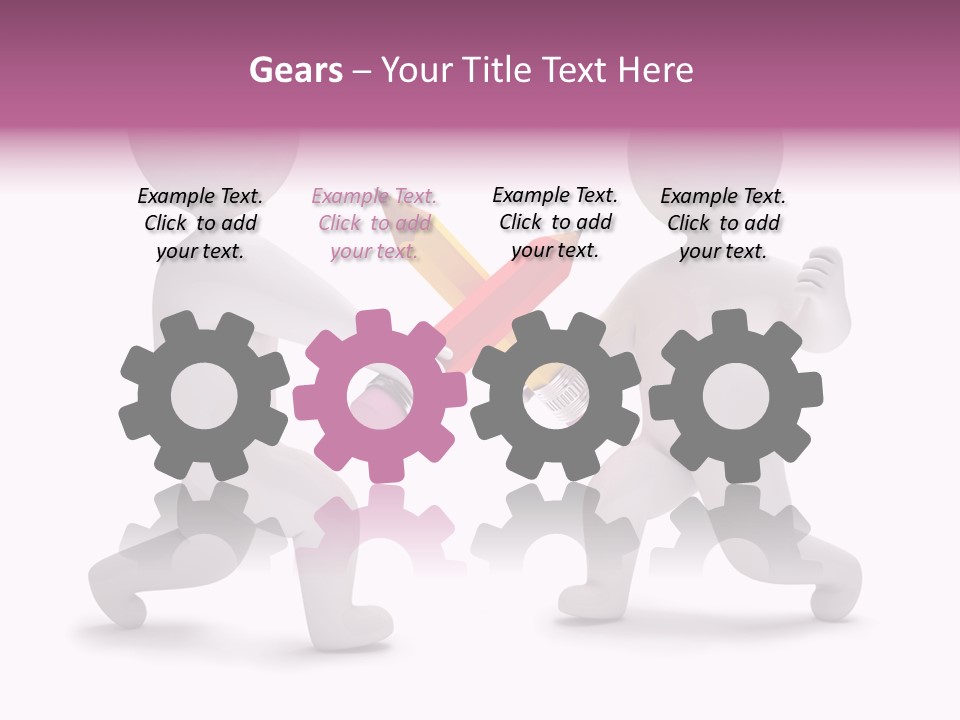 Eraser People Yellow PowerPoint Template