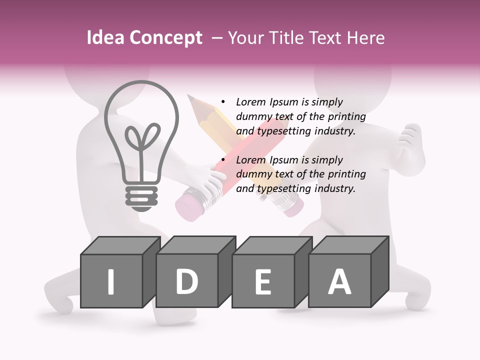 Eraser People Yellow PowerPoint Template