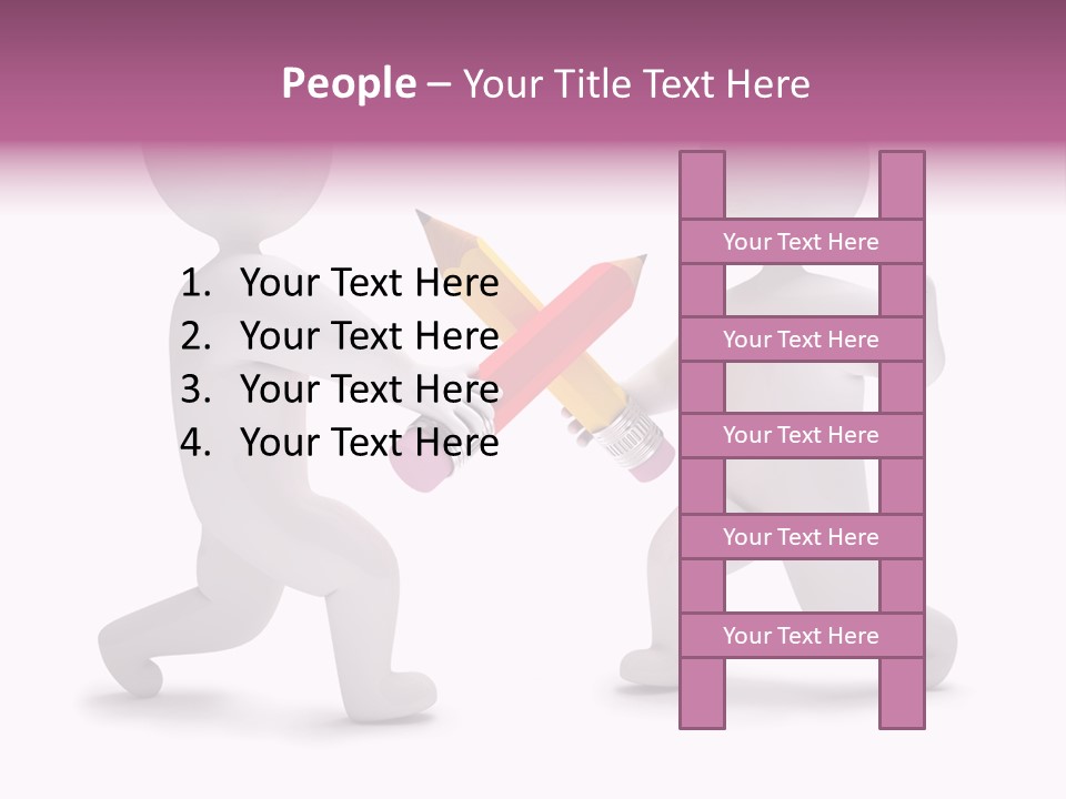 Eraser People Yellow PowerPoint Template