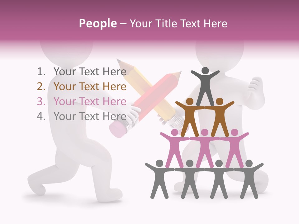 Eraser People Yellow PowerPoint Template