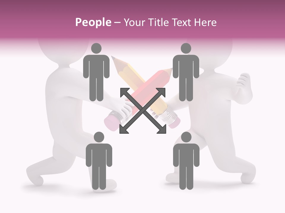 Eraser People Yellow PowerPoint Template