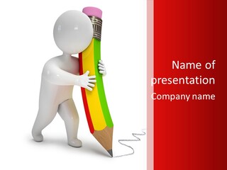 Cartoon Wood Pencil PowerPoint Template