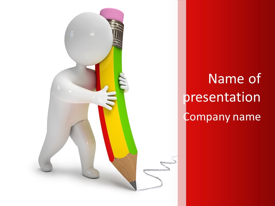 Cartoon Wood Pencil PowerPoint Template