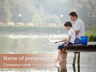 Father Reflection Bridge PowerPoint Template