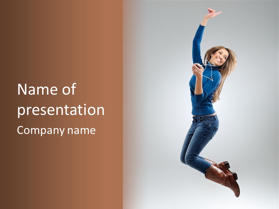 Woman Enjoyment Energetic PowerPoint Template