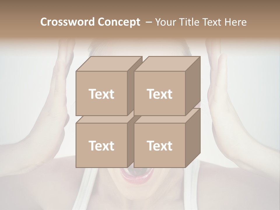A Woman With Her Hands On Her Head With Her Mouth Open PowerPoint Template
