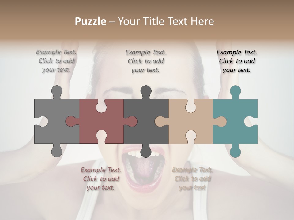 A Woman With Her Hands On Her Head With Her Mouth Open PowerPoint Template