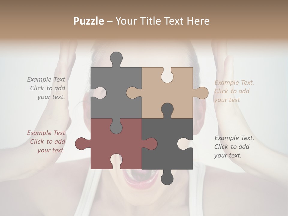 A Woman With Her Hands On Her Head With Her Mouth Open PowerPoint Template