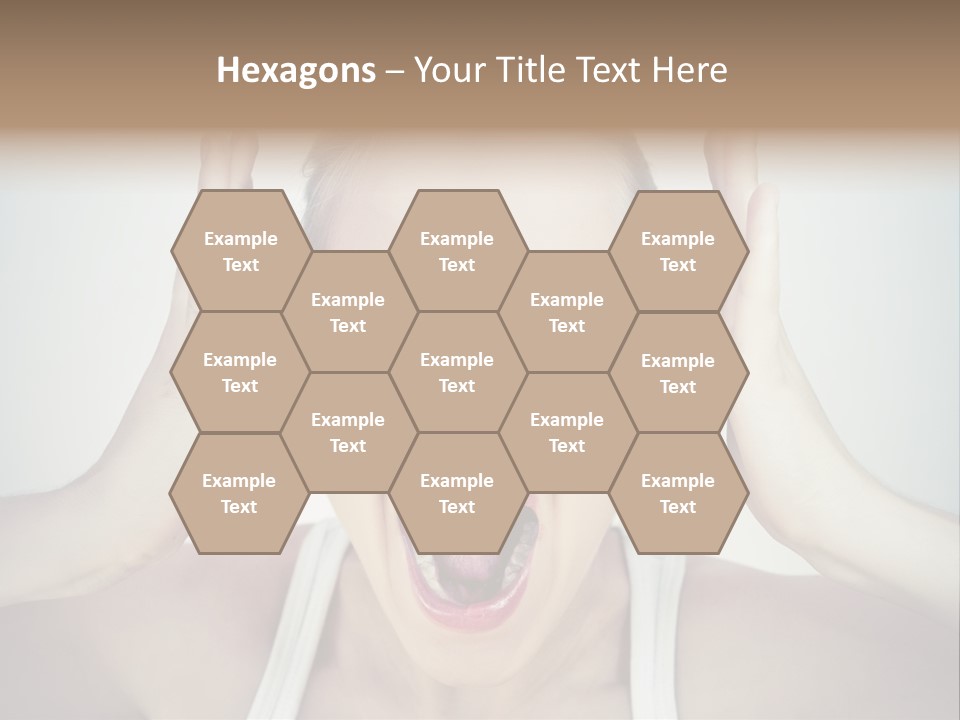 A Woman With Her Hands On Her Head With Her Mouth Open PowerPoint Template