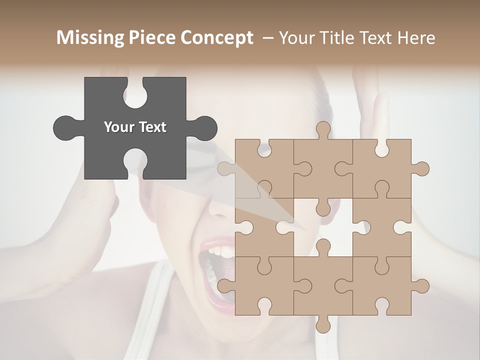 A Woman With Her Hands On Her Head With Her Mouth Open PowerPoint Template