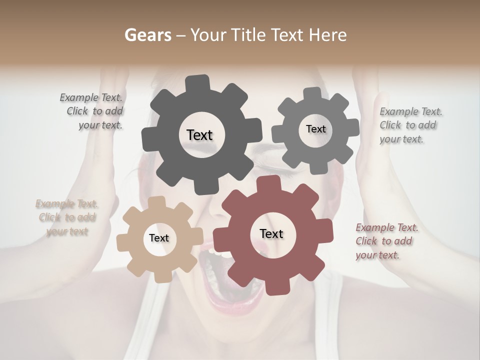 A Woman With Her Hands On Her Head With Her Mouth Open PowerPoint Template
