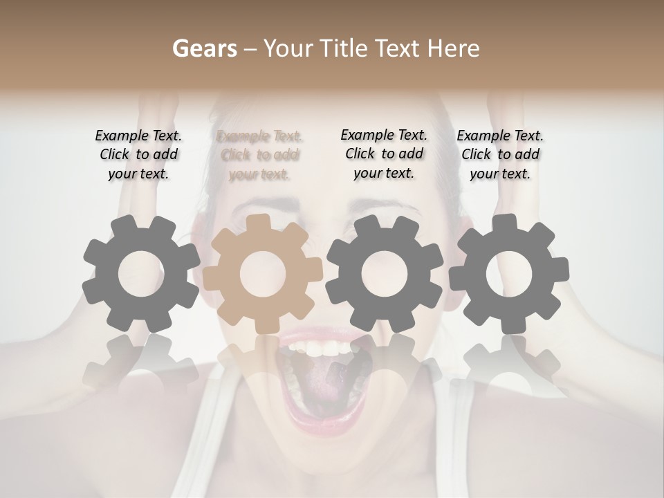 A Woman With Her Hands On Her Head With Her Mouth Open PowerPoint Template