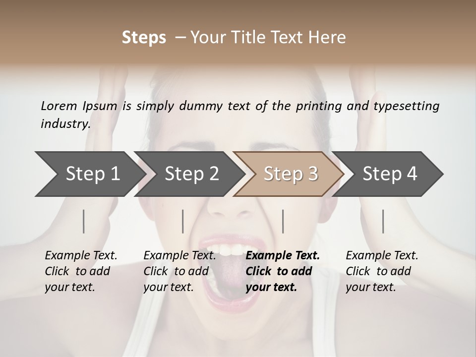 A Woman With Her Hands On Her Head With Her Mouth Open PowerPoint Template