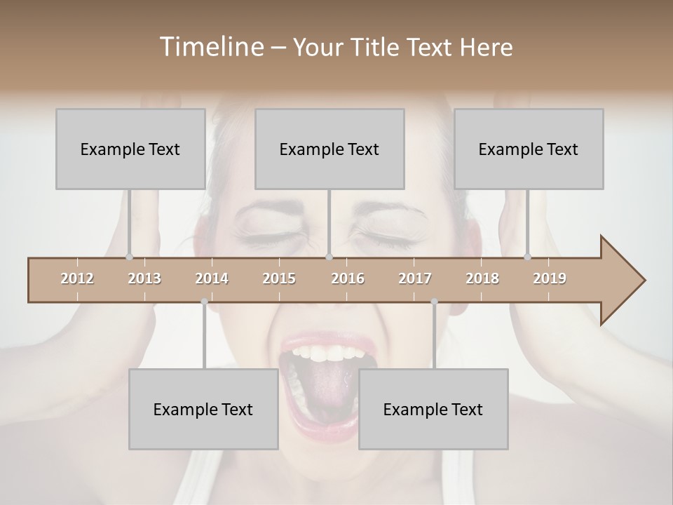 A Woman With Her Hands On Her Head With Her Mouth Open PowerPoint Template