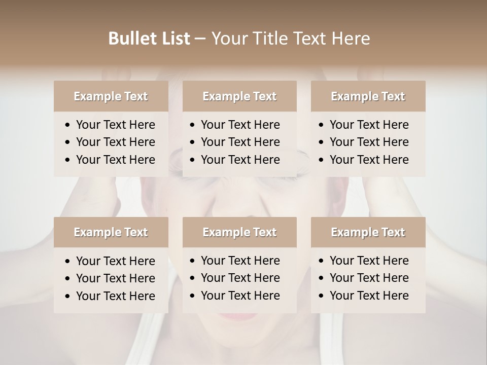 A Woman With Her Hands On Her Head With Her Mouth Open PowerPoint Template