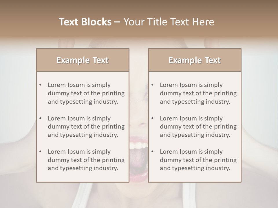 A Woman With Her Hands On Her Head With Her Mouth Open PowerPoint Template