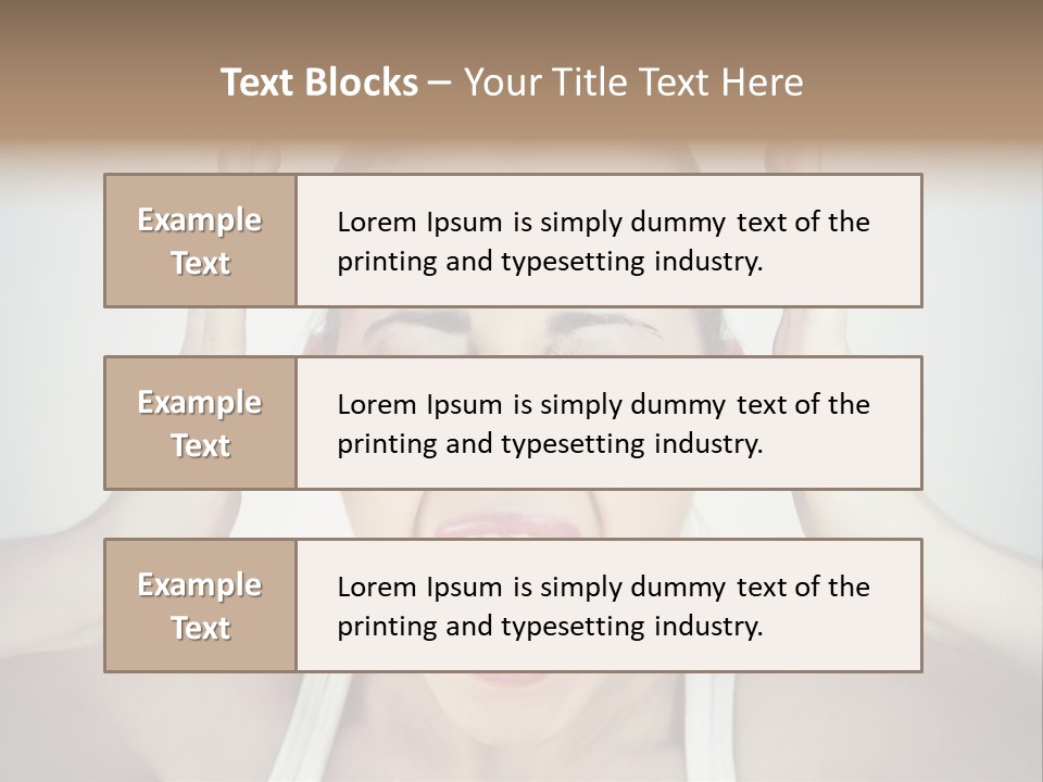 A Woman With Her Hands On Her Head With Her Mouth Open PowerPoint Template