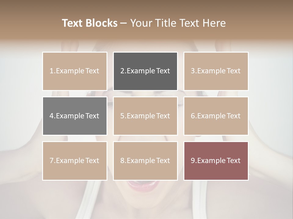 A Woman With Her Hands On Her Head With Her Mouth Open PowerPoint Template