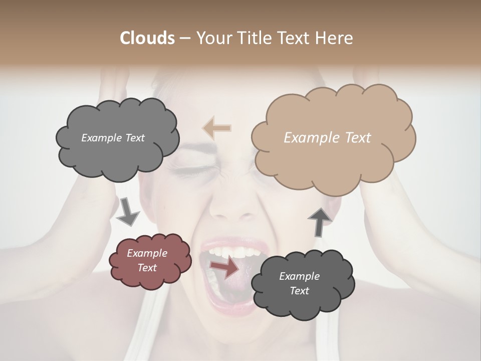 A Woman With Her Hands On Her Head With Her Mouth Open PowerPoint Template