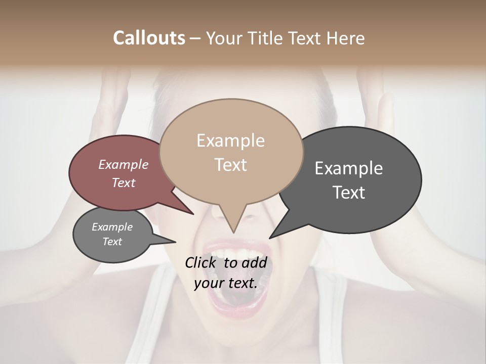 A Woman With Her Hands On Her Head With Her Mouth Open PowerPoint Template