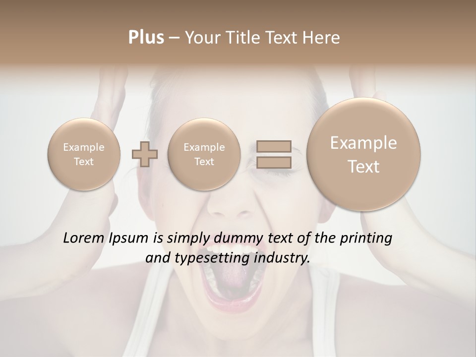 A Woman With Her Hands On Her Head With Her Mouth Open PowerPoint Template