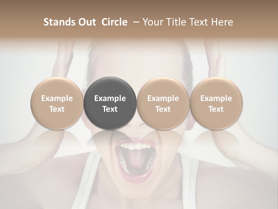 A Woman With Her Hands On Her Head With Her Mouth Open PowerPoint Template