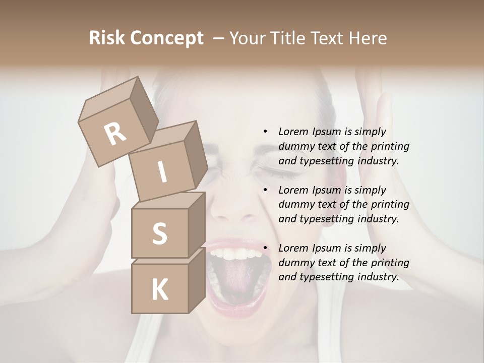 A Woman With Her Hands On Her Head With Her Mouth Open PowerPoint Template