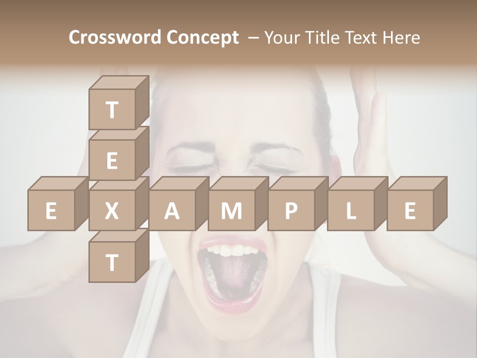 A Woman With Her Hands On Her Head With Her Mouth Open PowerPoint Template