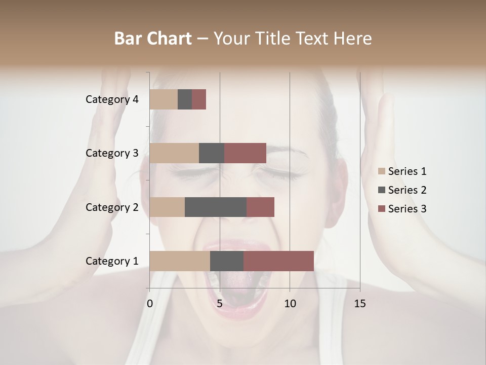 A Woman With Her Hands On Her Head With Her Mouth Open PowerPoint Template