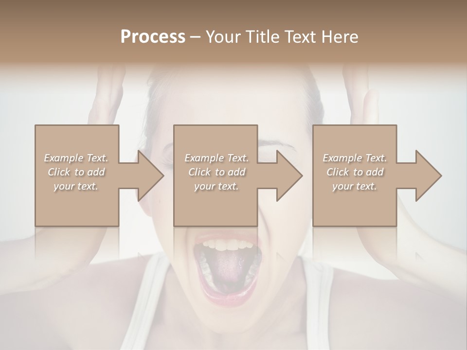 A Woman With Her Hands On Her Head With Her Mouth Open PowerPoint Template