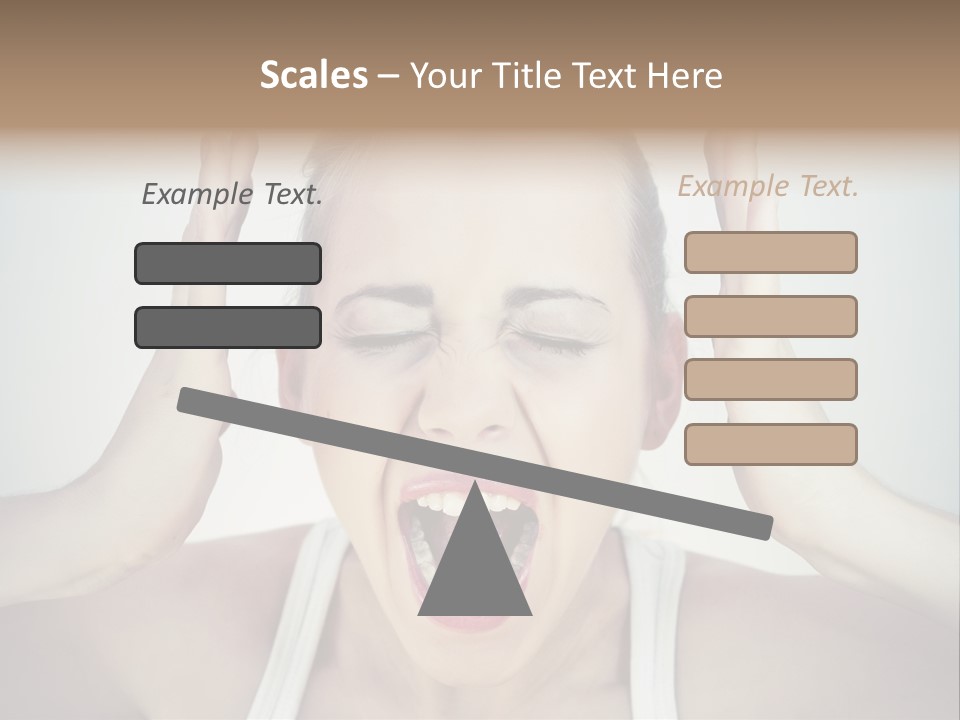 A Woman With Her Hands On Her Head With Her Mouth Open PowerPoint Template