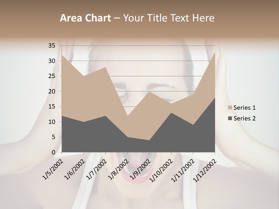 A Woman With Her Hands On Her Head With Her Mouth Open PowerPoint Template