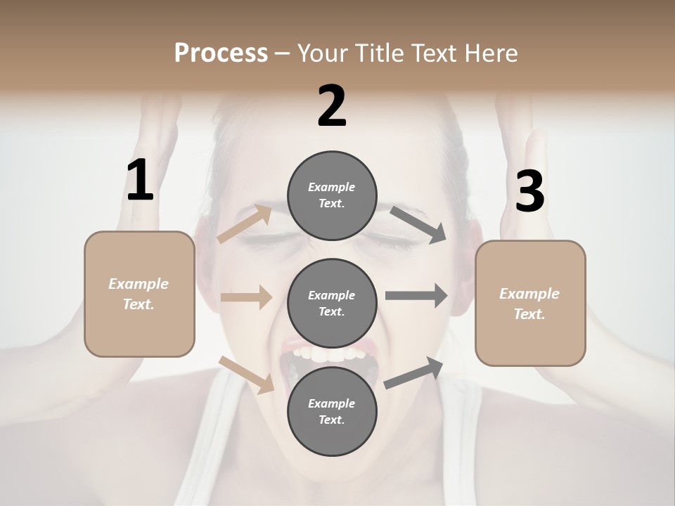 A Woman With Her Hands On Her Head With Her Mouth Open PowerPoint Template