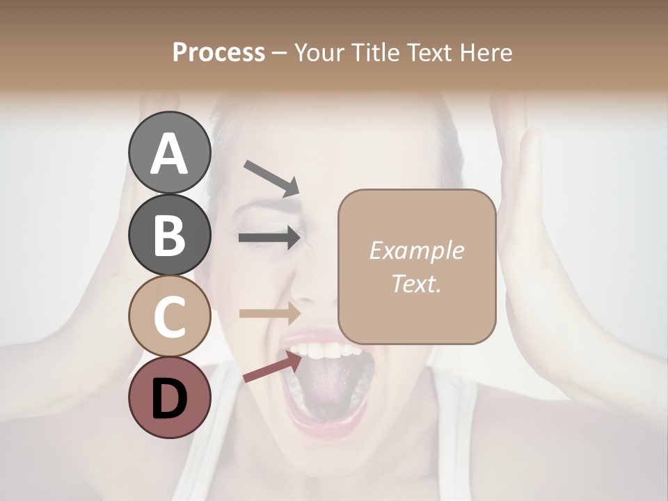A Woman With Her Hands On Her Head With Her Mouth Open PowerPoint Template