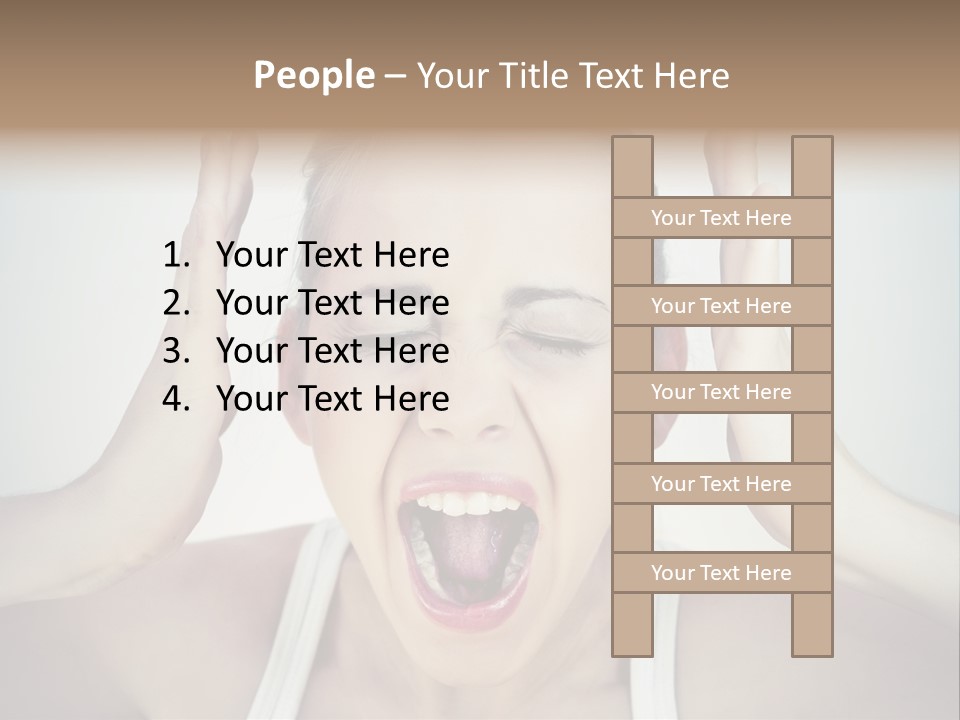 A Woman With Her Hands On Her Head With Her Mouth Open PowerPoint Template